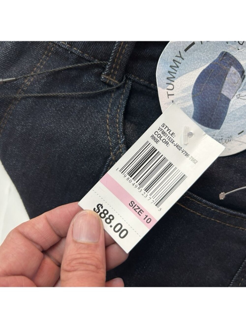 NWT CURVE APPEAL  Size 10/30 High Rise Flare Dark Blue Stretch Jeans Color Rinse - Picture 10 of 12